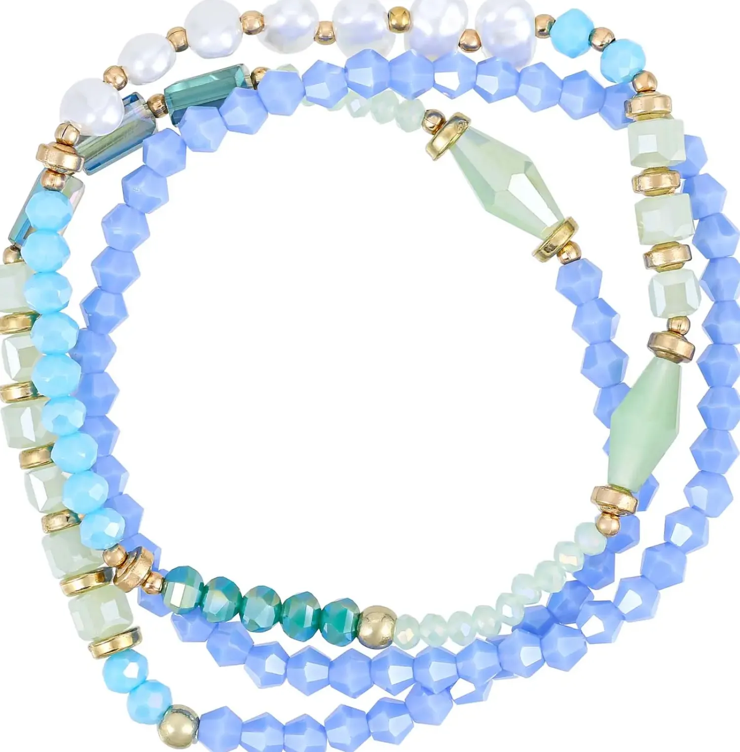 Bijou Brigitte Bunte Armbänder|Pastellschmuck>Armband-Set - Ocean Dreams blau, mehrfarbig