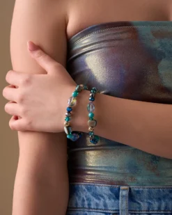 Bijou Brigitte Maritimer Schmuck|Muschelschmuck>Armband-Set - Ocean Mix grün, blau