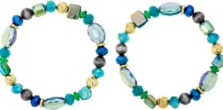 Bijou Brigitte Maritimer Schmuck|Muschelschmuck>Armband-Set - Ocean Mix grün, blau