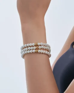 Bijou Brigitte Perlenschmuck|Perlenarmbänder>Armband-Set - Pearly Trio weiß