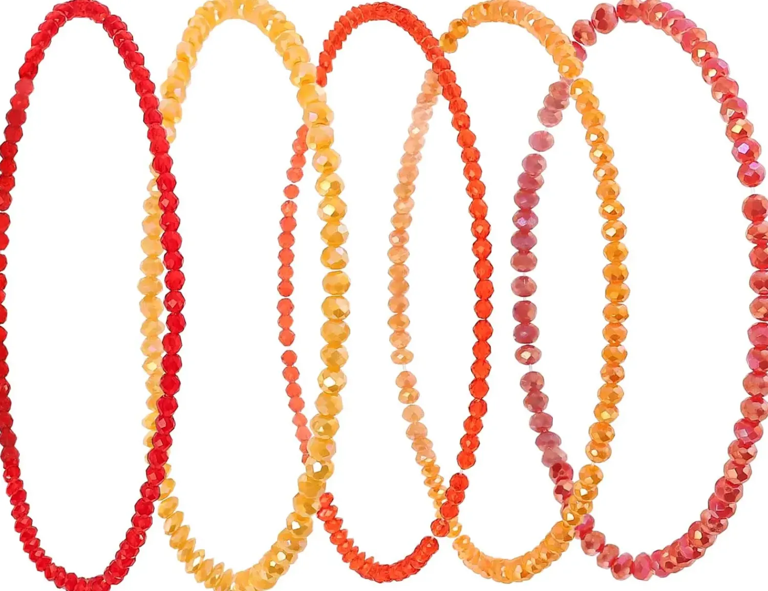 Bijou Brigitte Bunte Armbänder|Bunter Schmuck>Armband-Set - Sunset Beads rot, mehrfarbig, orange, gelb, pink