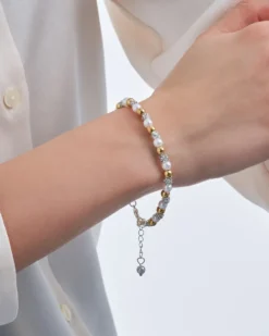 Bijou Brigitte Perlenschmuck|Perlenarmbänder>Armband - Shiny Enticement weiß, silber
