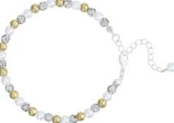 Bijou Brigitte Perlenschmuck|Perlenarmbänder>Armband - Shiny Enticement weiß, silber