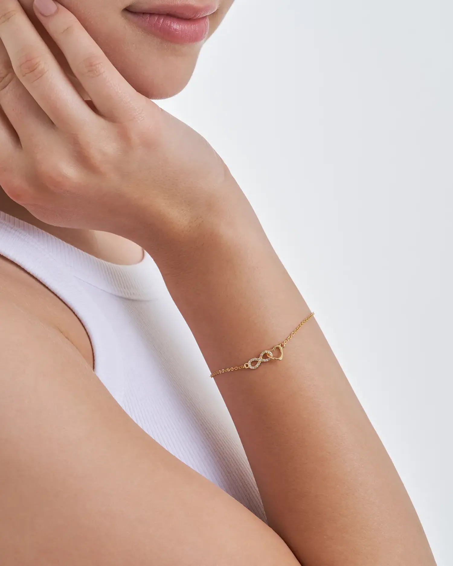 Bijou Brigitte Silver Crystals|Armbänder 925Er Silber>Armband - Shiny Infinity gold