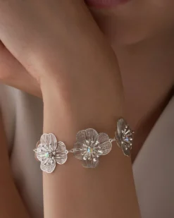 Bijou Brigitte Blumenschmuck>Armband - Silver Petal silber