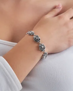 Bijou Brigitte Blumenschmuck>Armband - Silver Rose silber