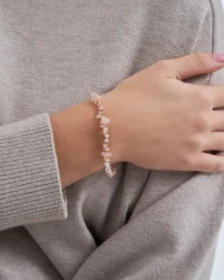 Bijou Brigitte Edelsteinarmbänder|Armbänder Gold>Armband - Simple Quartz rosa, gold
