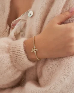 Bijou Brigitte Armbänder Gold|Blumenschmuck>Armband - Sparkling Flower gold