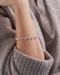 Bijou Brigitte Für Bestimmte Personen>Armband - Sparkling Square rosa, silber