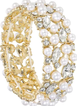 Bijou Brigitte Perlenschmuck|Armbänder Gold>Armband - Splendid Elegance gold, weiß