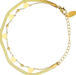 Bijou Brigitte Edelstahlschmuck In Gold|Armbänder Gold>Armband - Steel Hearts gold