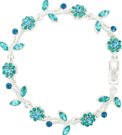 Bijou Brigitte Blumenschmuck>Armband - Strassblüte Grün silber