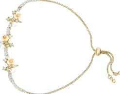 Bijou Brigitte Armbänder Gold|Blumenschmuck>Armband - Three Flowers gold