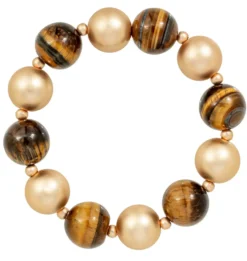 Bijou Brigitte Edelsteinarmbänder|Armbänder Gold>Armband - Tiger Eye braun, gold