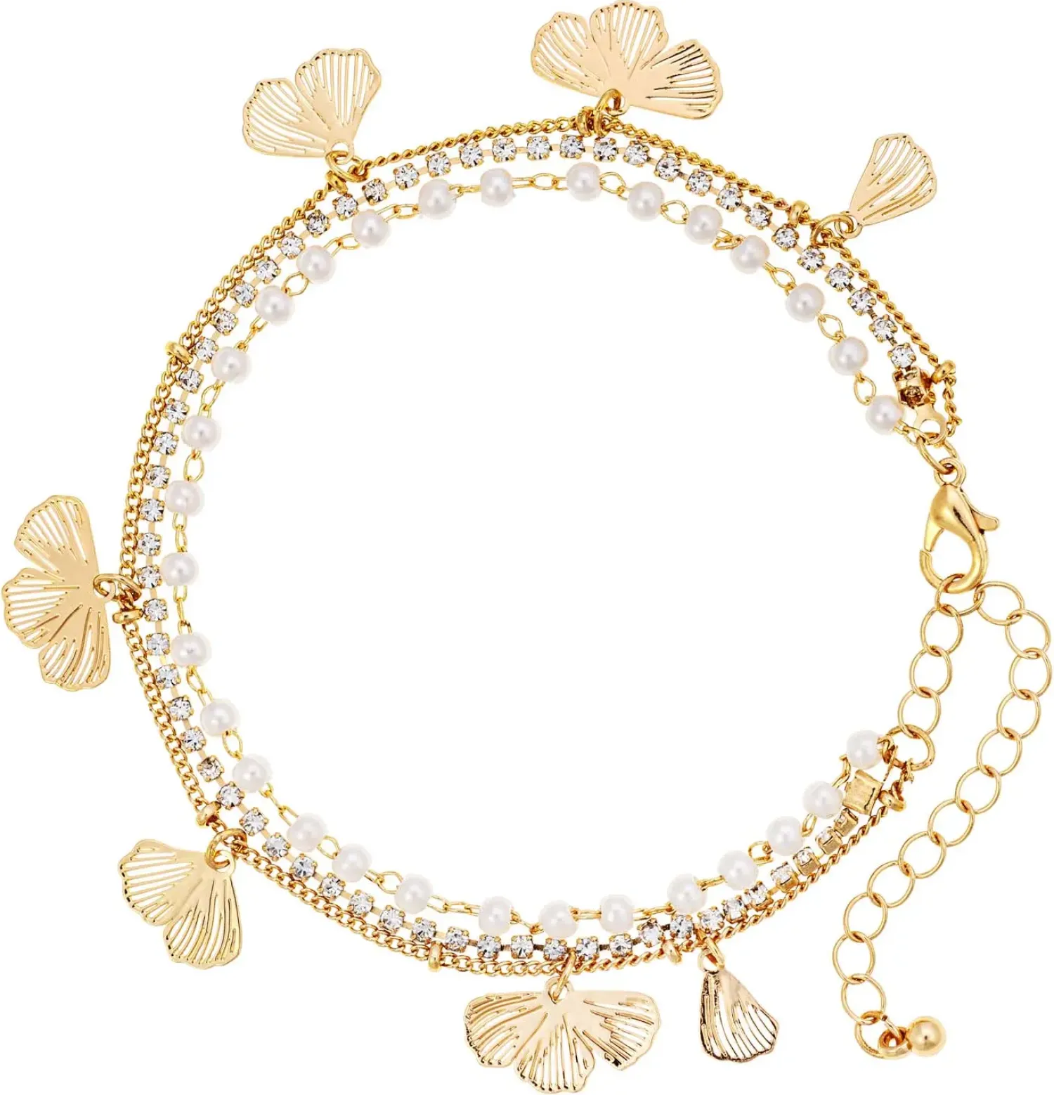 Bijou Brigitte Armbänder Gold|Blumenschmuck>Armband - Triple Glam gold