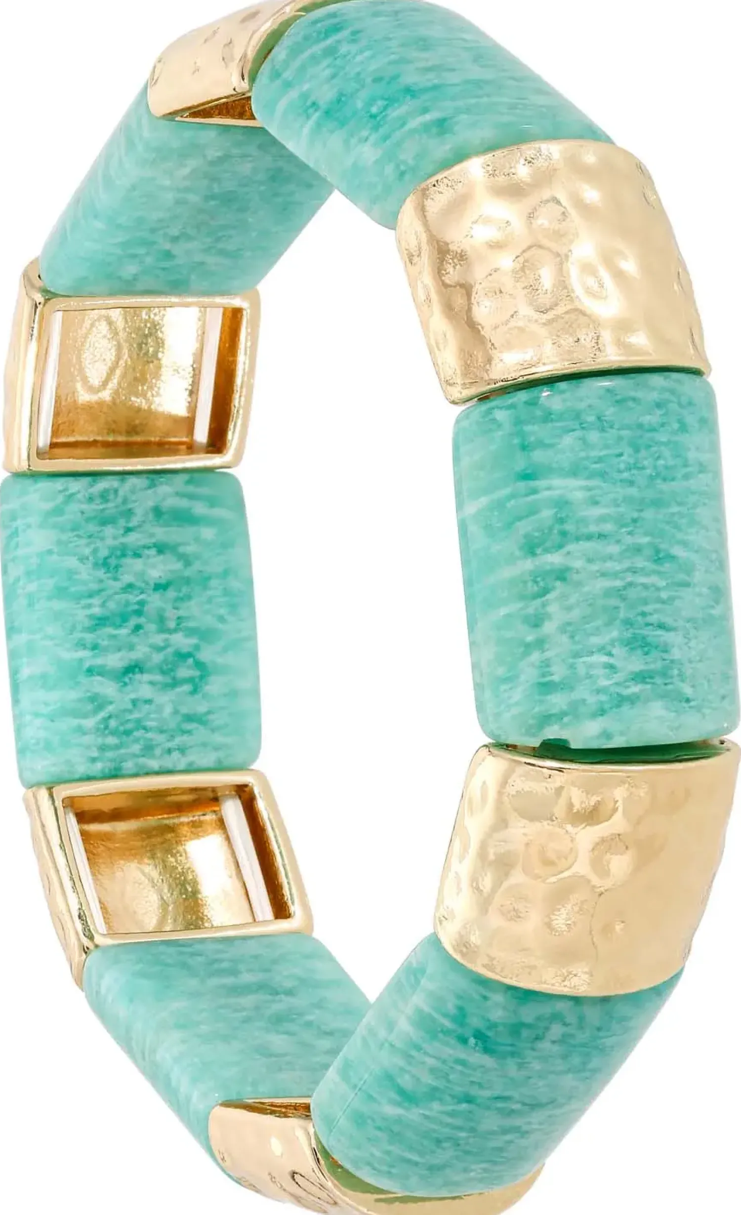 Bijou Brigitte Edelsteinarmbänder|Armbänder Gold>Armband - Turquoise Marble türkis, gold