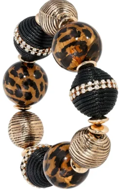 Bijou Brigitte Armbänder Gold|Leo-Schmuck>Armband - Wild Chic schwarz, gold