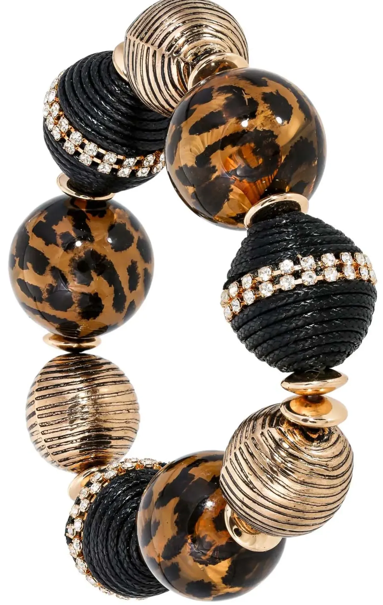 Bijou Brigitte Armbänder Gold|Leo-Schmuck>Armband - Wild Chic schwarz, gold