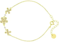 Bijou Brigitte Silver Crystals|Blumenschmuck>Armband - Zirconia Blossom gold