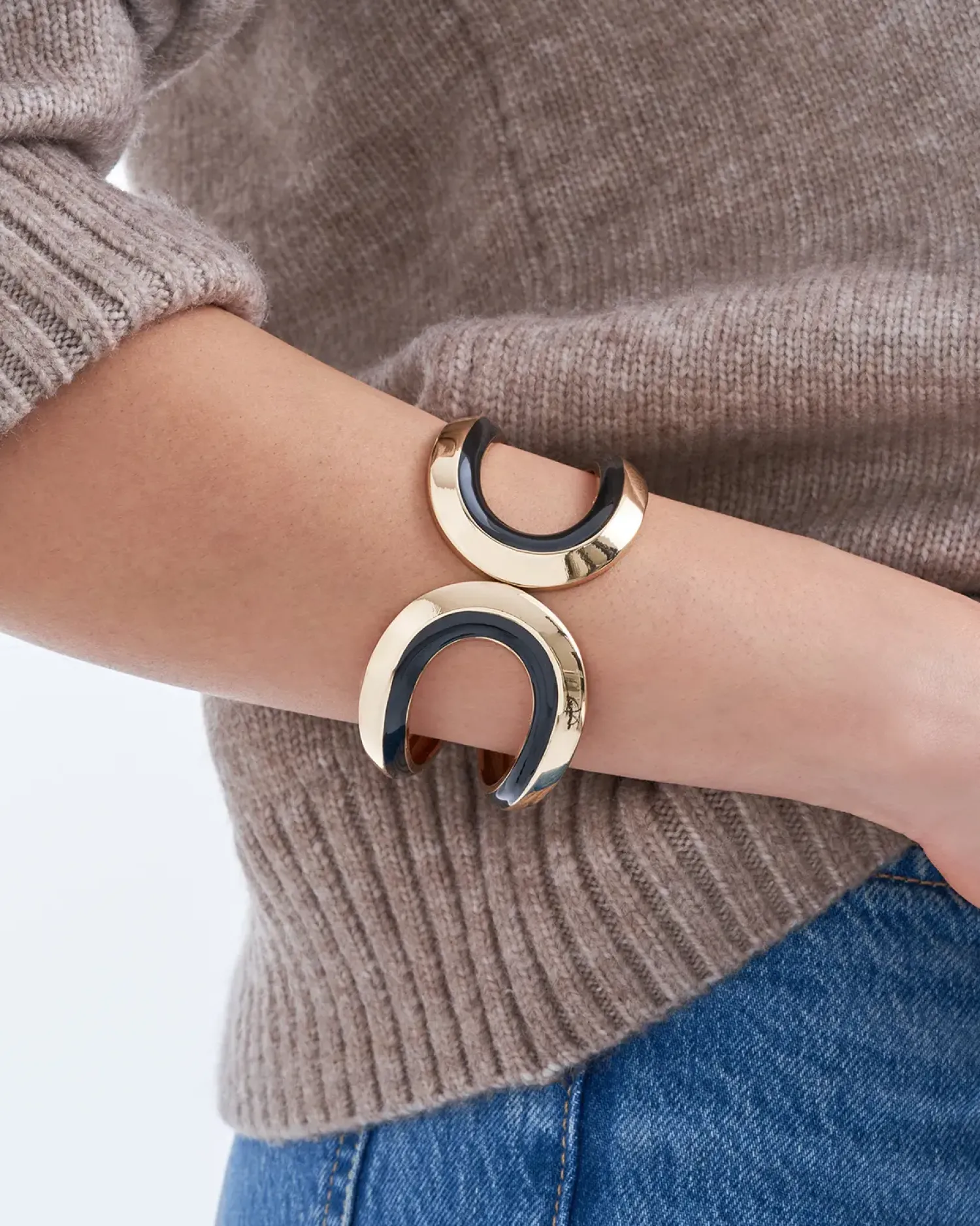 Bijou Brigitte Armbänder Gold|Armreifen>Armreif - Black Unity schwarz, gold