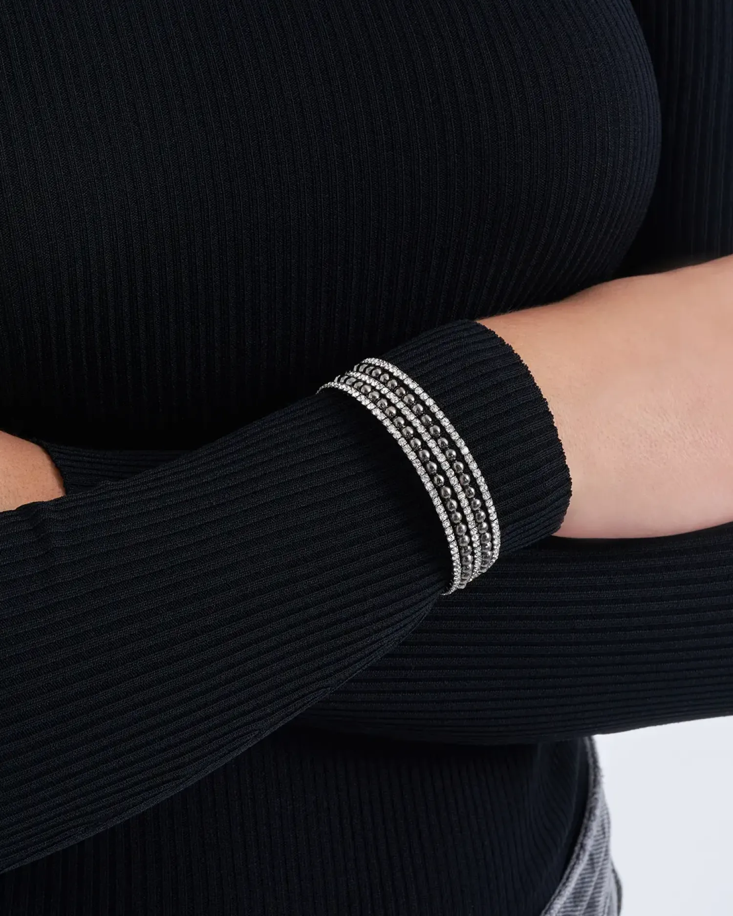 Bijou Brigitte Armreifen>Armreif - Dark Glam grau, silber