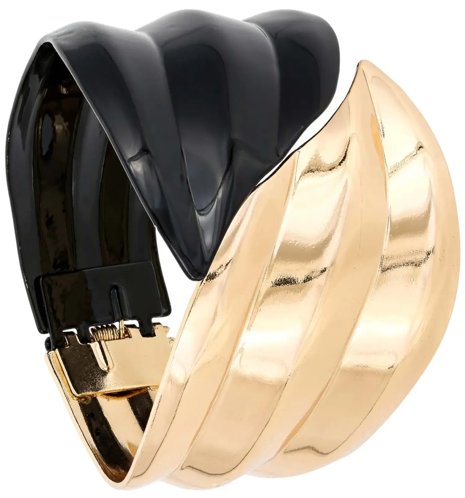 Bijou Brigitte Armbänder Gold|Armreifen>Armreif - Duo Leaves schwarz, gold