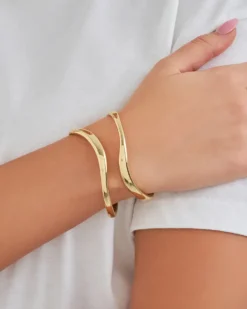 Bijou Brigitte Armbänder Gold|Basics>Armreif - Duo Row gold