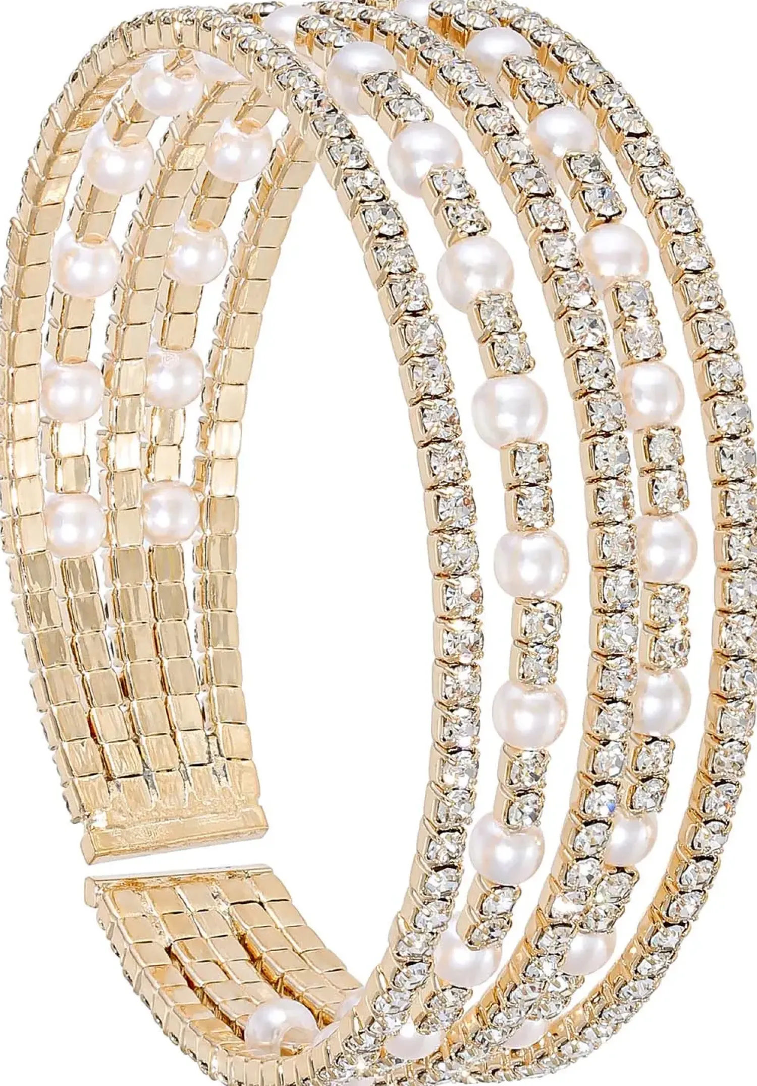Bijou Brigitte Armbänder Gold|Perlenarmbänder>Armreif - Elegant Rows gold