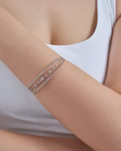 Bijou Brigitte Blumenschmuck|Armreifen>Armreif - Floral Shimmer silber