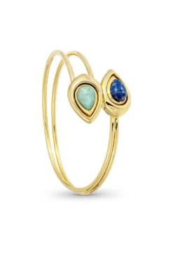 Bijou Brigitte Edelsteinarmbänder|Armbänder Gold>Armreif - Gemstone Lover türkis, gold, blau