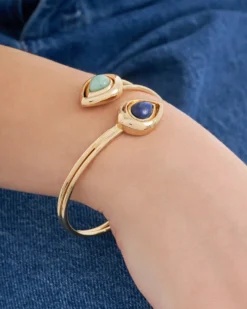 Bijou Brigitte Edelsteinarmbänder|Armbänder Gold>Armreif - Gemstone Lover türkis, gold, blau