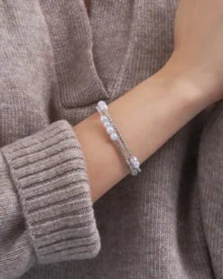 Bijou Brigitte Perlenarmbänder|Armreifen>Armreif - Gleaming Pearls silber