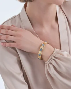 Bijou Brigitte Armbänder Gold|Boho-Schmuck>Armreif - Golden Blue gold, blau