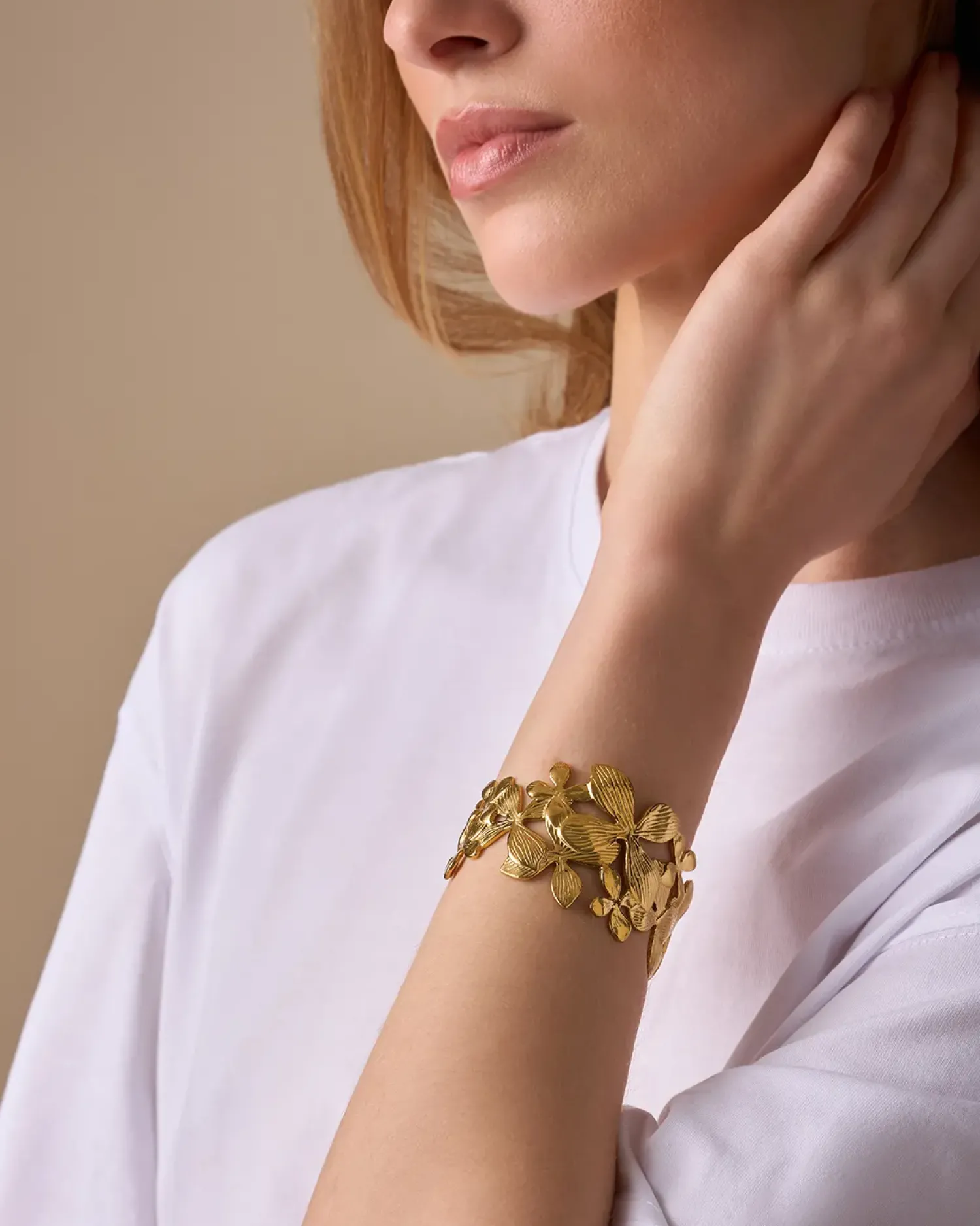 Bijou Brigitte Edelstahlschmuck In Gold|Blumenschmuck>Armreif - en Garden gold