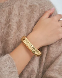 Bijou Brigitte Armbänder Gold|Basics>Armreif - Hammered Basic gold