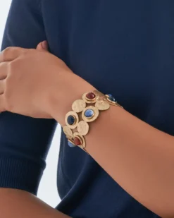 Bijou Brigitte Armbänder Gold|Armreifen>Armreif - Hammered Circles gold, blau, orange