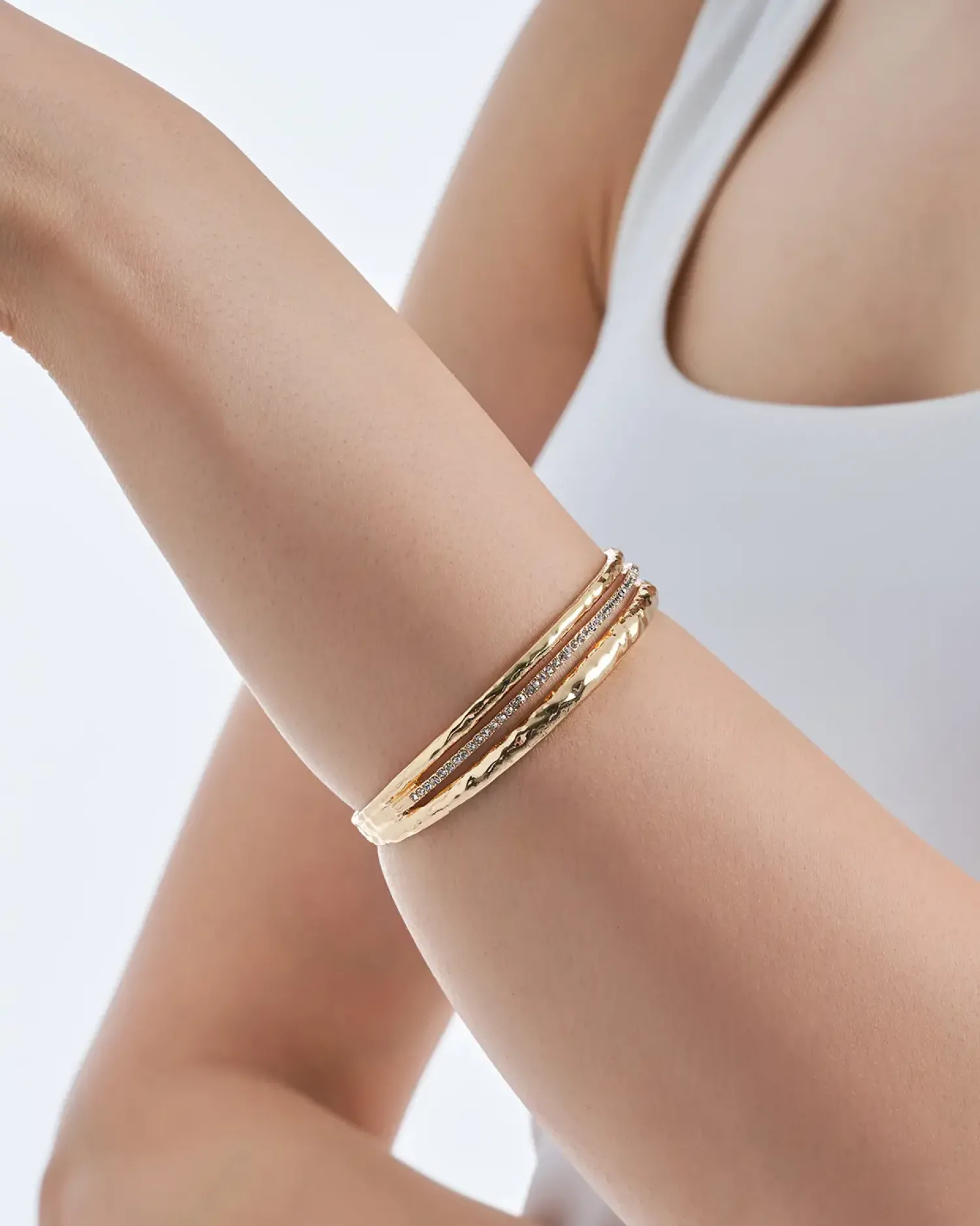 Bijou Brigitte Armbänder Gold|Armreifen>Armreif - Hammered Dream gold