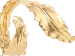 Bijou Brigitte Armbänder Gold|Boho-Schmuck>Armreif - Hammered Leaf gold
