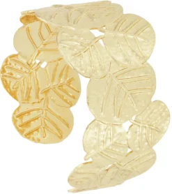 Bijou Brigitte Armbänder Gold|Armreifen>Armreif - Hammered Leaves gold