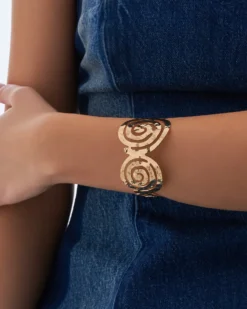 Bijou Brigitte Armbänder Gold|Boho-Schmuck>Armreif - Hammered Spiral gold