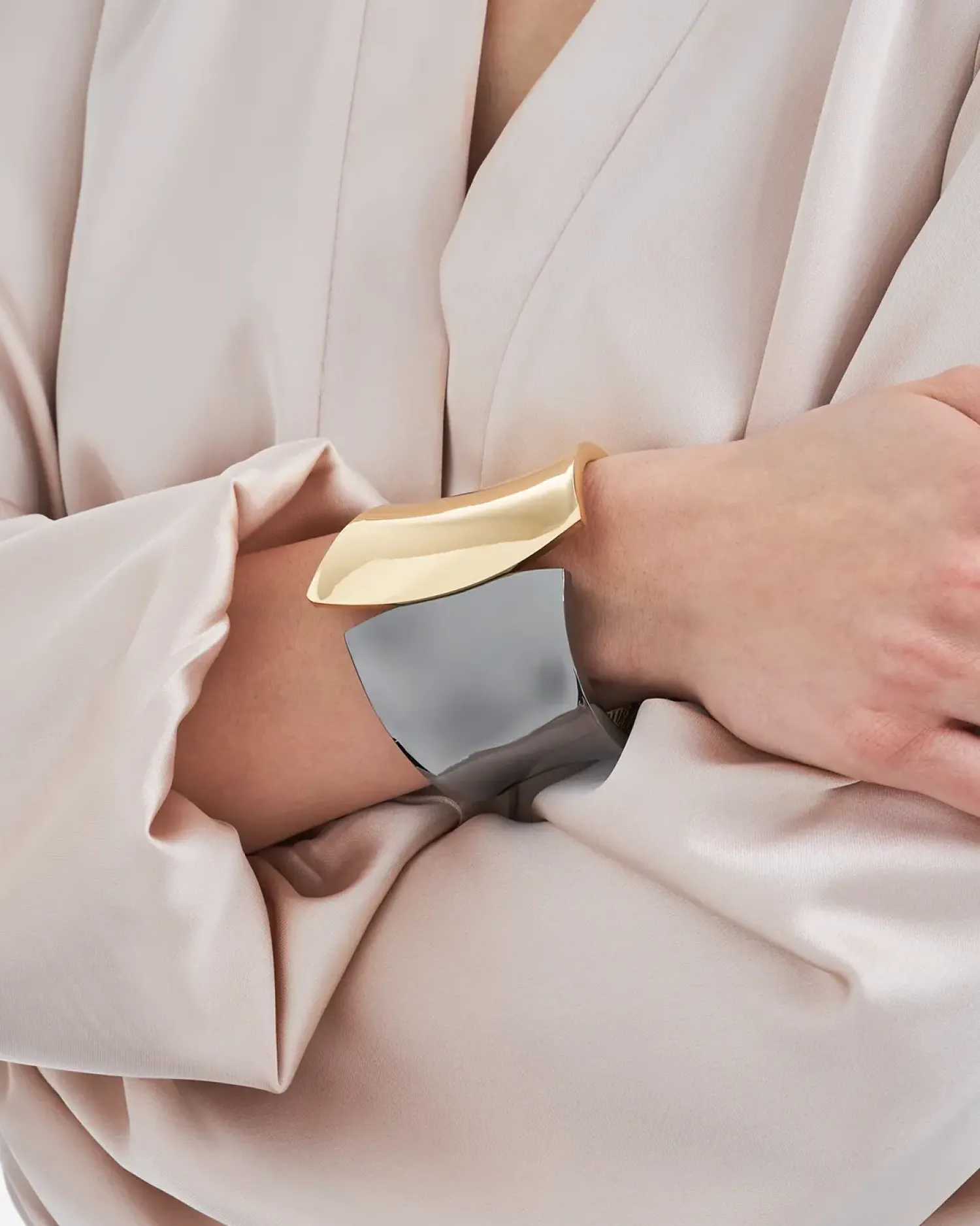 Bijou Brigitte Armbänder Gold>Armreif - Hematite Statement gold, grau