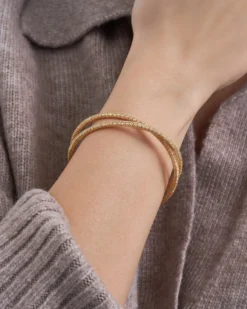 Bijou Brigitte Armbänder Gold|Armreifen>Armreif - Mesh Sparkle gold