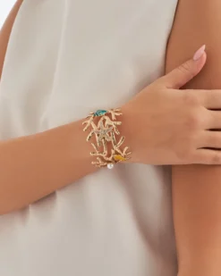 Bijou Brigitte Armbänder Gold|Perlenarmbänder>Armreif - Perfect Coral gold