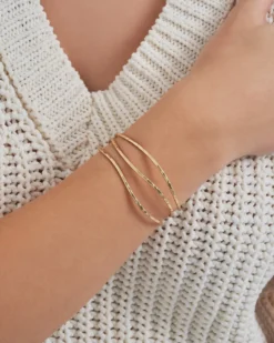 Bijou Brigitte Armbänder Gold|Armreifen>Armreif - Pounded gold