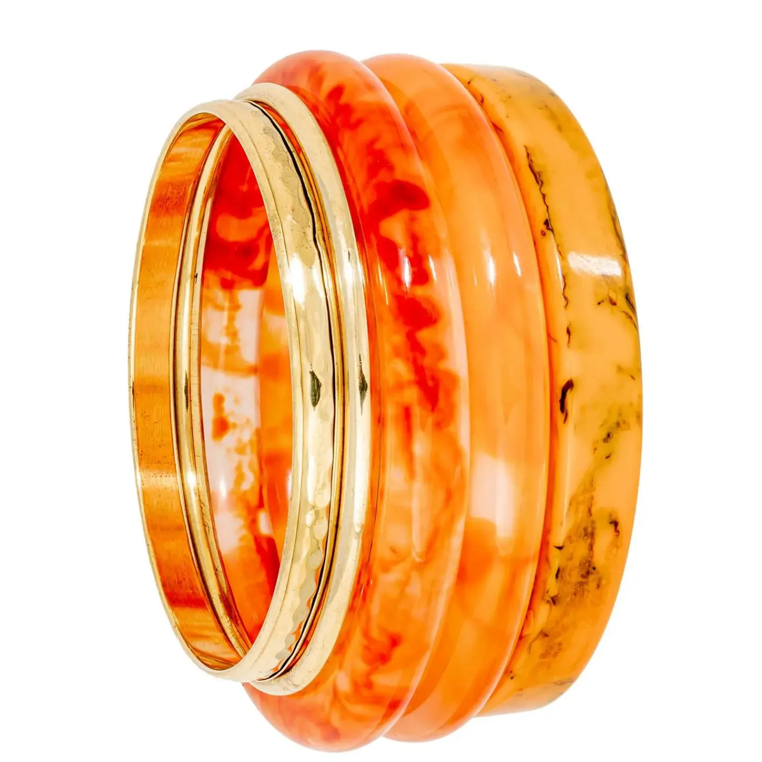 Bijou Brigitte Armbänder Gold|Armreifen>Armreif-Set - Golden Amber gold, orange