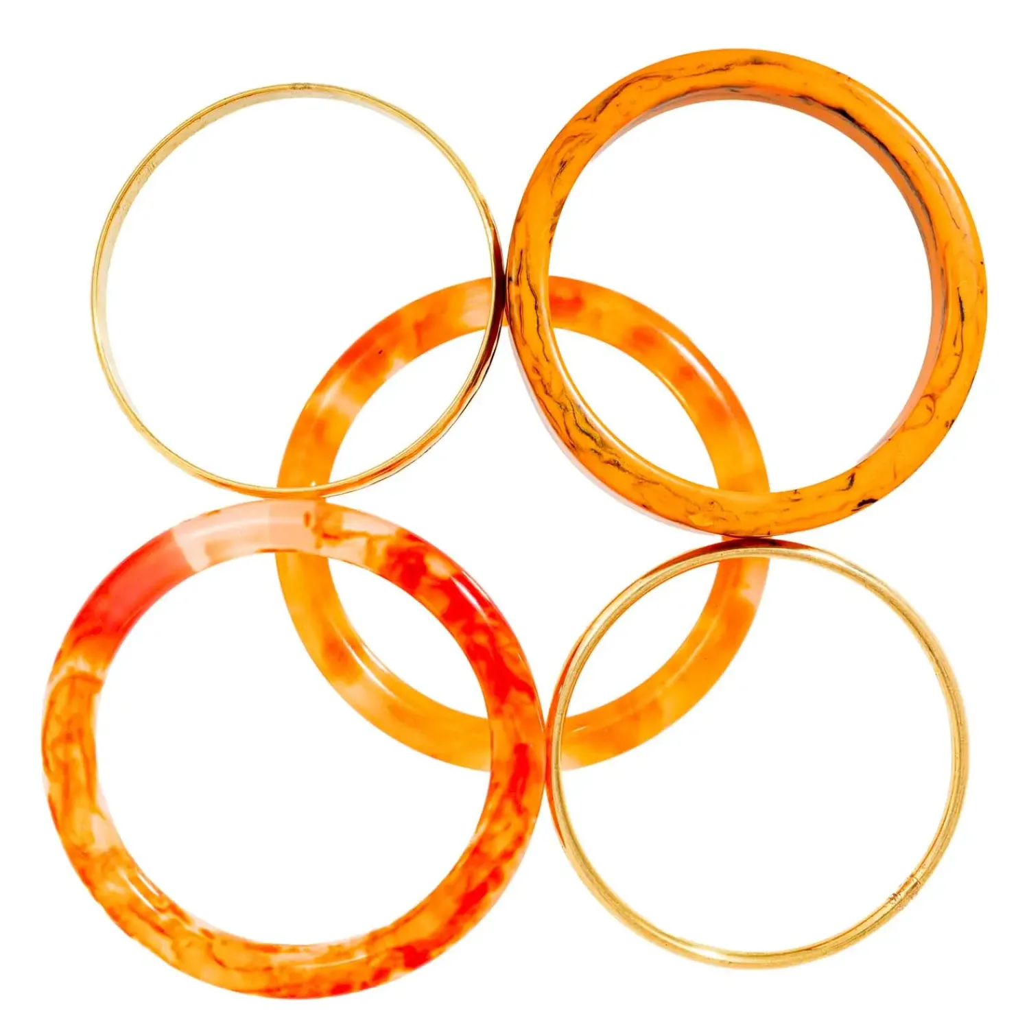 Bijou Brigitte Armbänder Gold|Armreifen>Armreif-Set - Golden Amber gold, orange