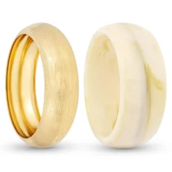 Bijou Brigitte Armbänder Gold|Armreifen>Armreif-Set - Golden Marble beige, gold