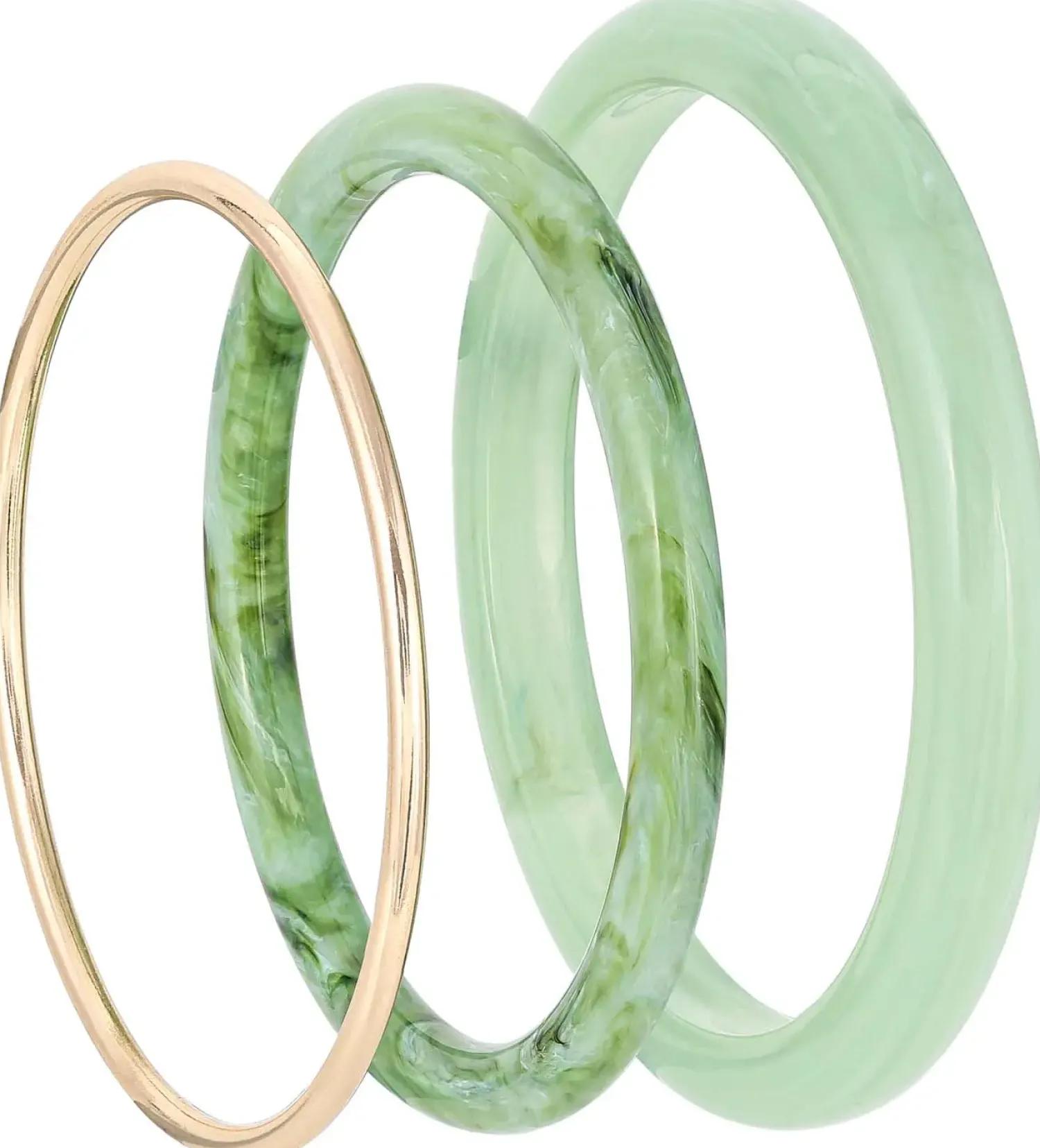 Bijou Brigitte Armbänder Gold|Boho-Schmuck>Armreif-Set - Light Green gold, grün