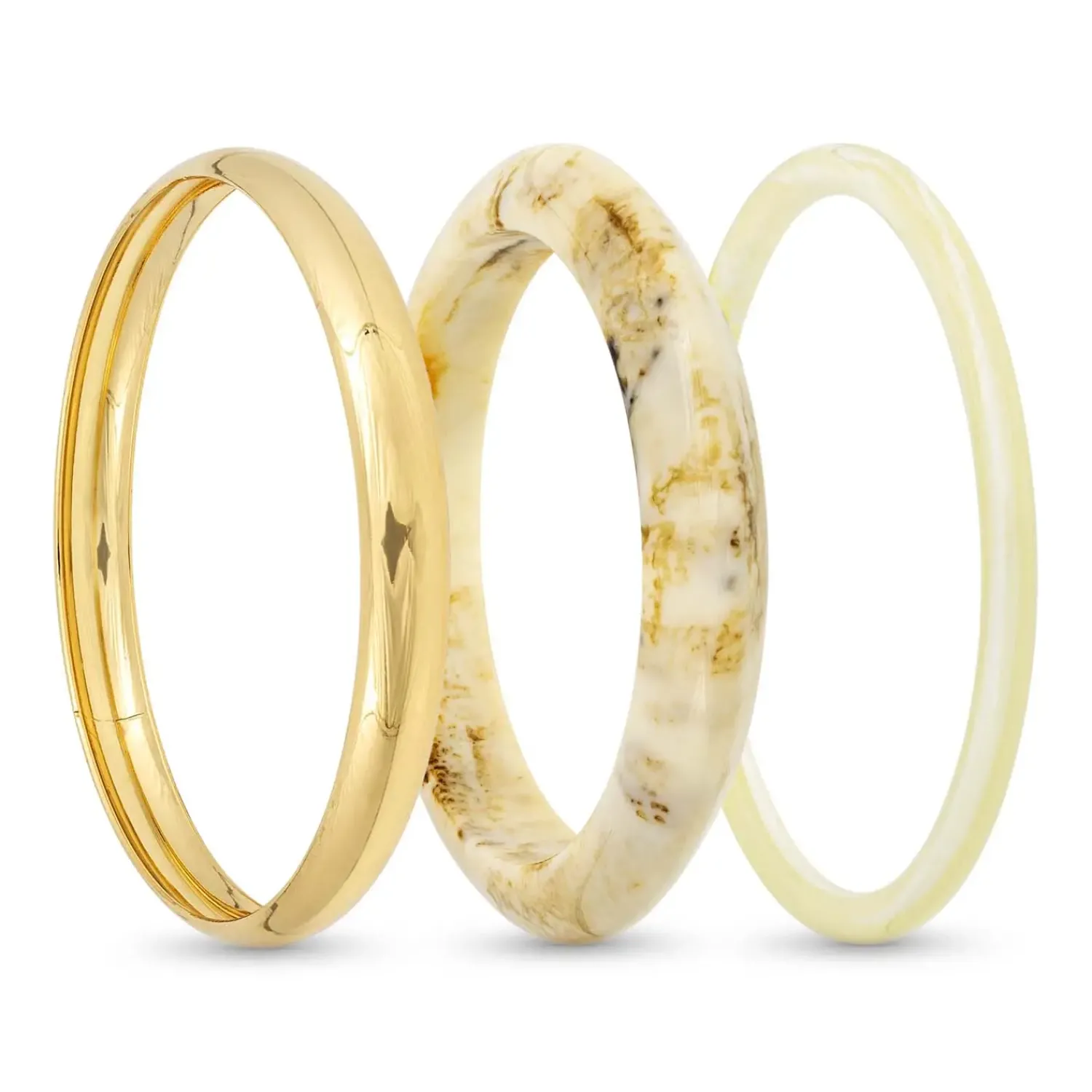 Bijou Brigitte Armbänder Gold|Armreifen>Armreif-Set - Soft Marble beige, gold