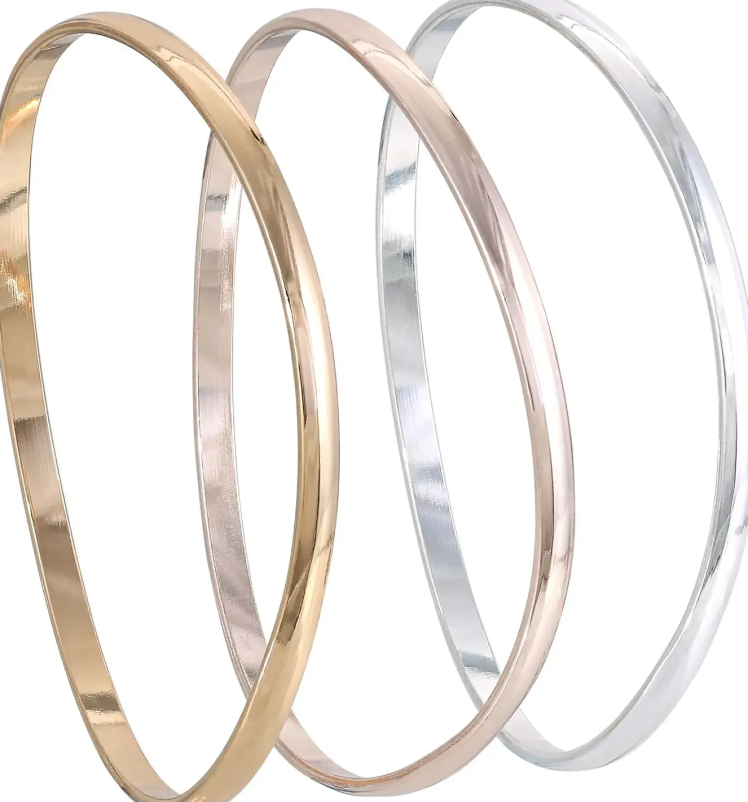Bijou Brigitte Armbänder Gold|Basics>Armreif-Set - Wavy Trio gold, roségold, silber